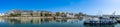 Panoramic landscape of yachts marina in Marbella, Spain on September 11, 2022