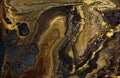 Marble abstract acrylic background. Marbling artwork texture. Agate ripple pattern. Gold powder.