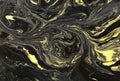 Marble abstract acrylic background. Marbling artwork texture. Agate ripple pattern. Gold powder. Grunge, leaf. Royalty Free Stock Photo