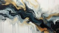 Marble abstract acrylic background. Marbling artwork texture. Agate ripple pattern. Gold powder.