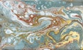 Marble abstract acrylic background. Nature blue marbling artwork texture. Gold glitter. Royalty Free Stock Photo