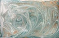 Marble abstract acrylic background. Nature blue marbling artwork texture. Golden glitter. Royalty Free Stock Photo