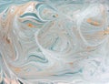 Marble abstract acrylic background. Nature blue marbling artwork texture. Golden glitter. Royalty Free Stock Photo