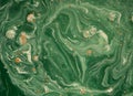 Marble abstract acrylic background. Nature green marbling artwork texture. Golden glitter. Royalty Free Stock Photo