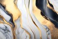 Marble abstract background with gold and black stains. Liquid marble pattern. AI Generative