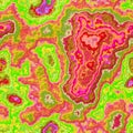 Marble agate stony seamless pattern background - neon green, highlight yellow, hot pink and red color with rough surface