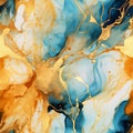 Marble Alcohol Ink. Seamless pattern Marble Texture. Gold and turquoise Elegant Marble. Colored Marble Watercolor with Gold line. Royalty Free Stock Photo