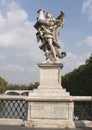 Marble Angel on the Ponte Sant`Angelo holding the column Jesus was bound to when whipped before crucified