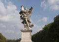 Marble Angel on the Ponte Sant`Angelo holding the column Jesus was bound to when whipped before crucified