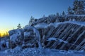 Ruskeala in the winter in the snow