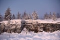 Ruskeala in the winter in the snow