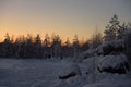 Ruskeala in the winter in the snow