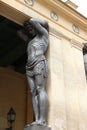 Marble Atlantes, holding the roof of the Hermitage in St. Peters Royalty Free Stock Photo