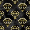 Marble background with golden diamond Royalty Free Stock Photo