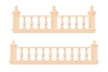 Marble banister. Fence baluster of roman palace home mansion balcony in baroque style, railing parapet for stair