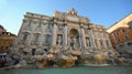 Marble baroque roman fountain Trevi with water in the midle of Rome â Italy.