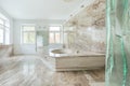 Marble bathroom in expensive house Royalty Free Stock Photo