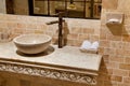 Marble bathroom sink Royalty Free Stock Photo