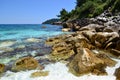 Marble Beach - rocky shore Royalty Free Stock Photo