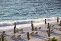 Marble beach in the sunrise, Thassos, Greece Royalty Free Stock Photo