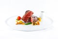 marble beef stake vegetables Royalty Free Stock Photo