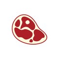 Marble beef steak icon, flat style