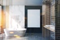 Marble and black bathroom, poster double Royalty Free Stock Photo