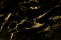 Marble black wall background surface gold  yellow pattern graphic abstract light elegant black . Royalty Free Stock Photo
