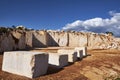 Marble blocks at abandoned marble quarry in the sunny day Royalty Free Stock Photo