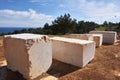 Marble blocks at abandoned marble quarry in the sunny day Royalty Free Stock Photo