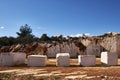 Marble blocks at abandoned marble quarry in the sunny day Royalty Free Stock Photo