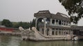 The Marble Boat, also known as the Boat of Purity and Ease, is a lakeside pavilion on the grounds of the Summer Palace in Beijing, Royalty Free Stock Photo