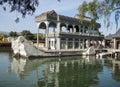 The Marble Boat also known as the Boat of Purity and Ease, is a lakeside pavilion on the grounds of the Summer Palace Royalty Free Stock Photo