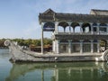 The Marble Boat also known as the Boat of Purity and Ease, is a lakeside pavilion on the grounds of the Summer Palace Royalty Free Stock Photo