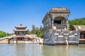 Marble Boat also known as the Boat of Purity and Ease in Summer Palace, Beijing, China. Royalty Free Stock Photo