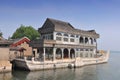 Marble boat on Kunming Lake at Summer Palace in Beijing, China Royalty Free Stock Photo