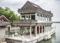 Marble boat at the Summer Palace, Beijing, China Royalty Free Stock Photo