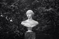 Marble bust of the Grand Duchess Alexandra in Petergof. Saint Petersburg, Russia