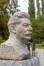 Marble bust of Joseph Stalin in the Muzeon Park