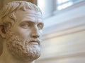 marble bust of the philosopher Plato, beautifully illuminated by soft, natural light coming from the side Royalty Free Stock Photo