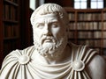 marble bust of the philosopher Plato, beautifully illuminated by soft, natural light coming from the side Royalty Free Stock Photo