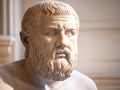 marble bust of the philosopher Plato, beautifully illuminated by soft, natural light coming from the side Royalty Free Stock Photo