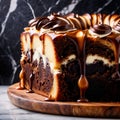 Marble Cake , traditional popular sweet dessert cake Royalty Free Stock Photo