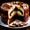 Marble Cake , traditional popular sweet dessert cake Royalty Free Stock Photo