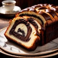 Marble Cake , traditional popular sweet dessert cake Royalty Free Stock Photo