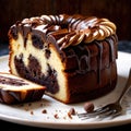 Marble Cake , traditional popular sweet dessert cake Royalty Free Stock Photo