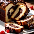 Marble Cake , traditional popular sweet dessert cake Royalty Free Stock Photo