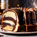 Marble Cake , traditional popular sweet dessert cake Royalty Free Stock Photo