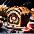 Marble Cake , traditional popular sweet dessert cake Royalty Free Stock Photo