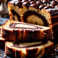 Marble Cake , traditional popular sweet dessert cake Royalty Free Stock Photo